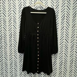 S - NWOT Black Button Down Dress